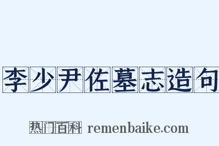 李少尹佐墓志造句是什么意思的图片